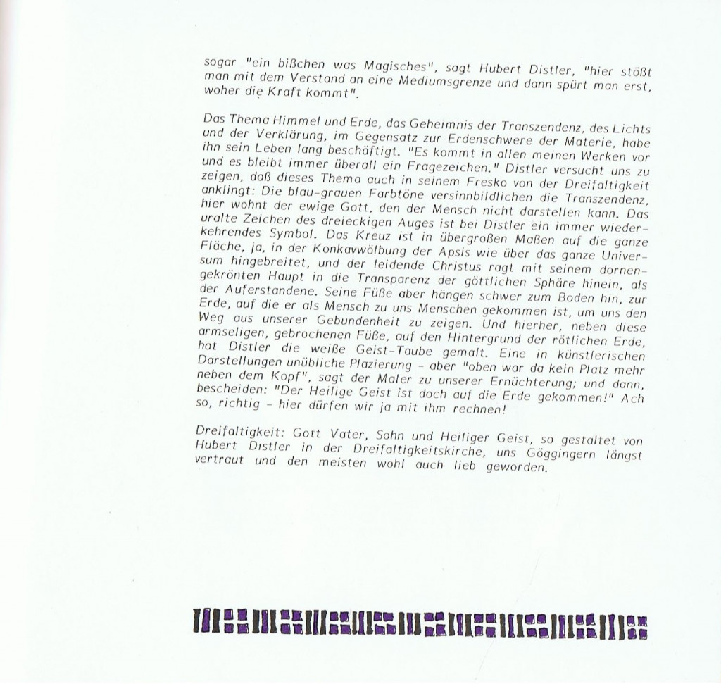 Festschrift zum 75jährigen Kirchenjubiläum 1987, Das Fresco