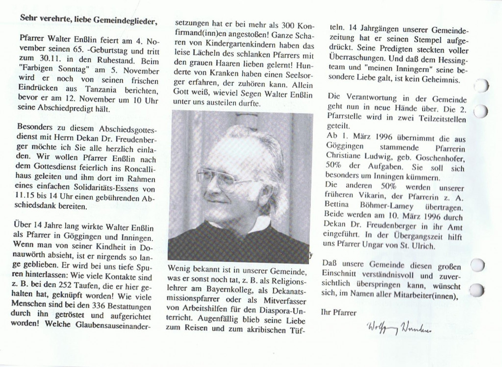 Gemeindebrief Herbst 1995