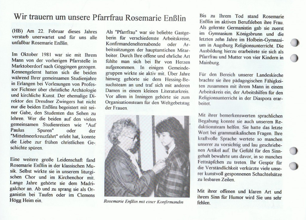 Gemeindebrief Sommer 1995