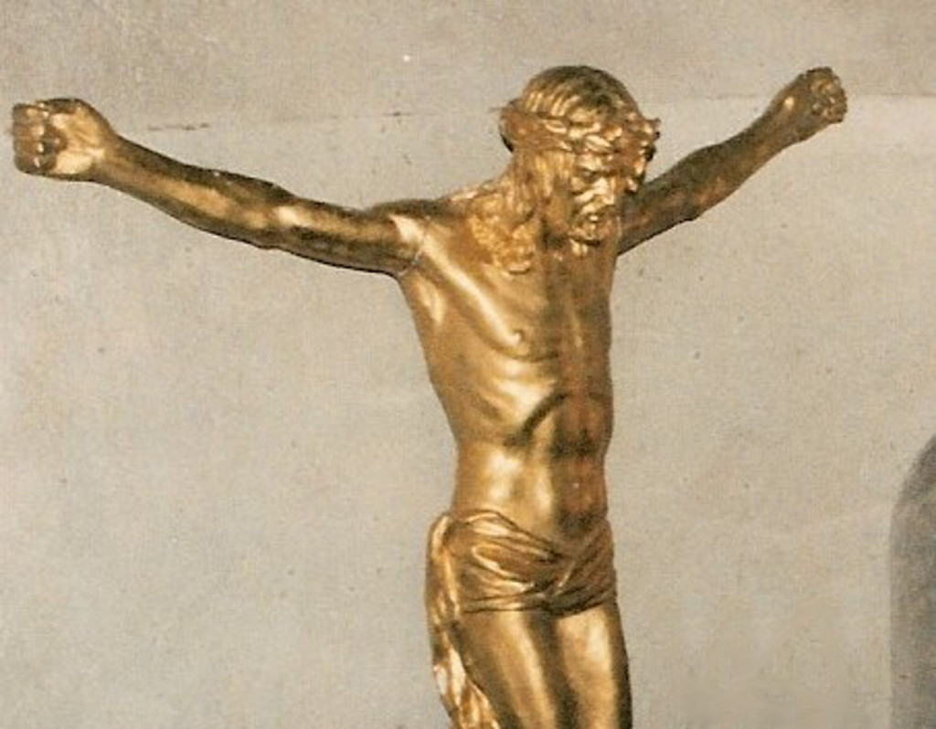 Der goldene Jesus - Gipsfigur