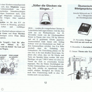 Glockenturm Leitershofen - Gemeindebrief Herbst 2009